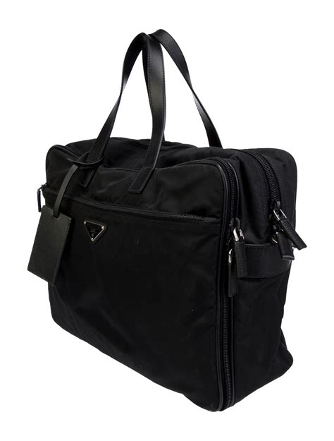 Prada Saffiano Trimmed Tessuto Porta PC Briefcase 